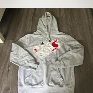 Gray Hoodie with Playing Card Design